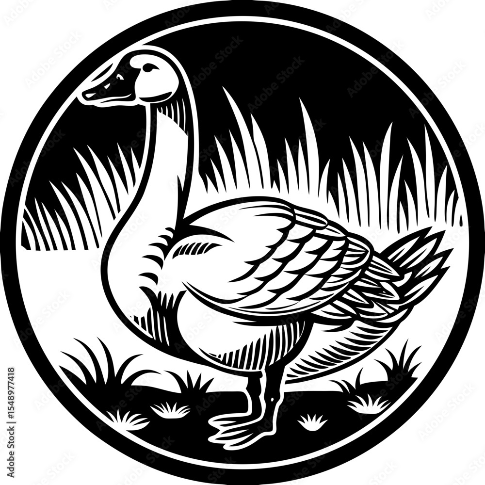 Obraz premium goose (linocut style)