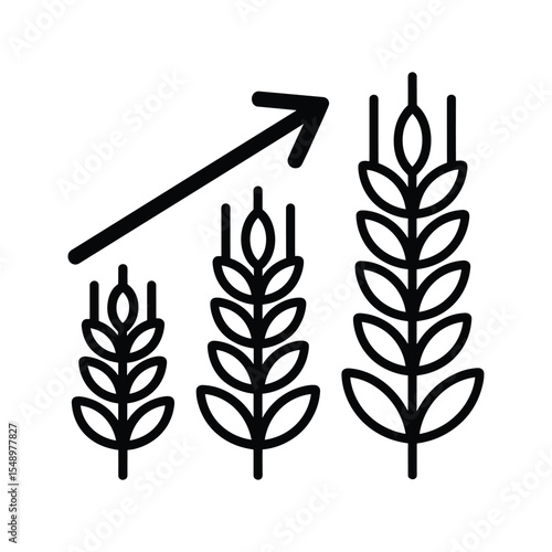 Wheat Growth Chart: Increasing Crop Yield Icon