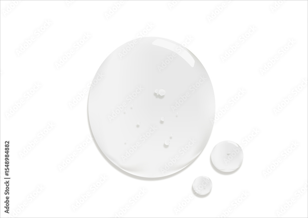 A drop of moisturizing gel or serum on a white background cosmetic product for skin care A drop of moisturizing gel or serum on a white background cosmetic product for skin care