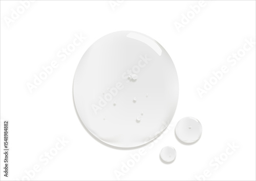 A drop of moisturizing gel or serum on a white background cosmetic product for skin care