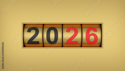 New Year 2026 Creative Design with casino concept - 3D Rendered Image	
