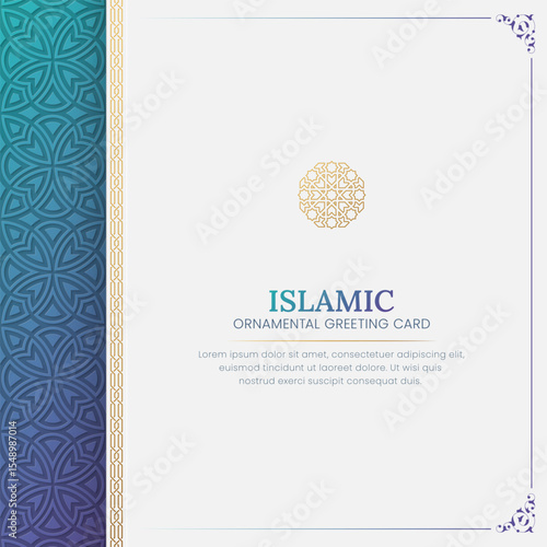 Islamic Ornamental colorful greeting card background 