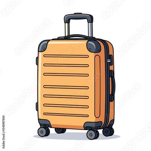 Illustration of a Rolling Suitcase with Telescopic Handle, Perfect for Travel and Vacations