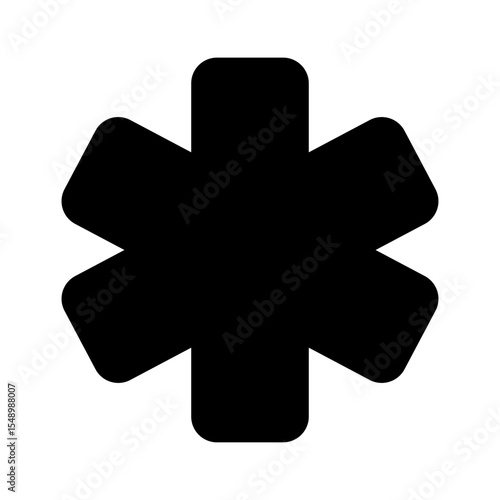 six pointed asterisk star silhouette icon
