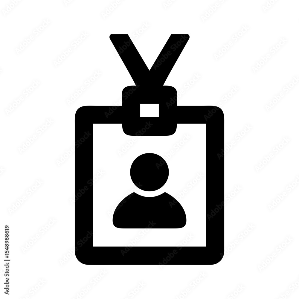 Fototapeta premium id badge hanging user silhouette icon 