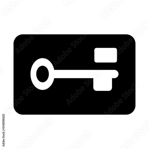 keycard access security silhouette icon
