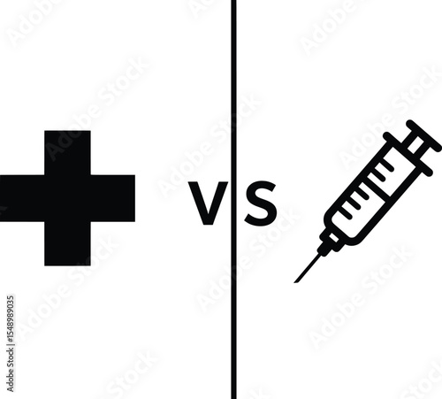 Vector Illustration of Health vs. Illicit Trafficking Concept in Graphic Design