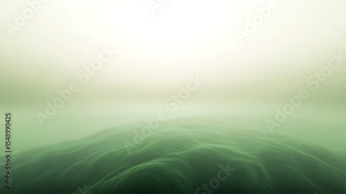 Abstract green landscape with wavy lines and gradient background for wallpaper or banner