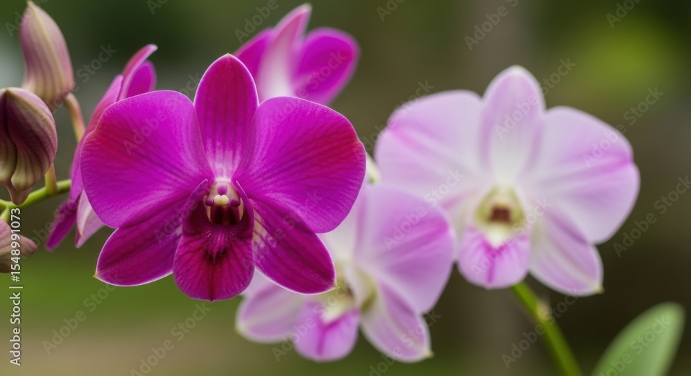 Obraz premium Exotic Beauty Captivating Orchid Blooms in Stunning Shades of Purple and Lilac
