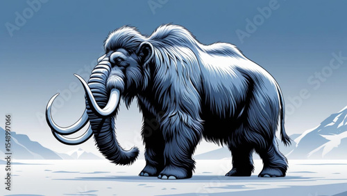 black and white illustration of an elephant