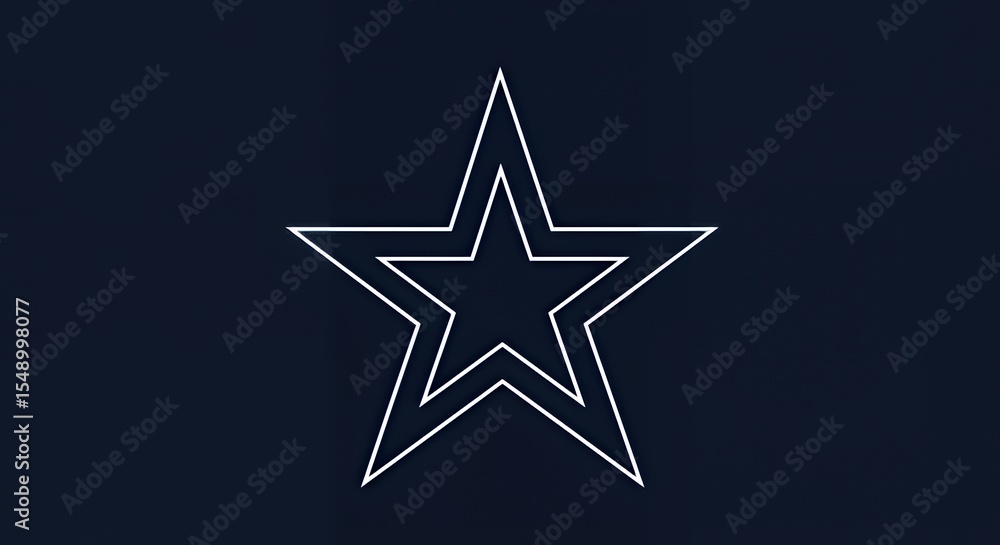 Obraz premium Abstract Double-Lined Star Graphic Design on Dark Background