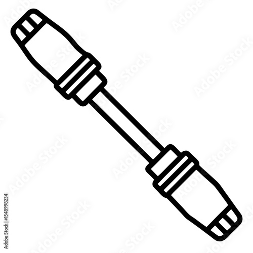 Network Cable: A simplified illustration of a network cable, rendered in a clean and minimalist style, essential for connecting devices and facilitating digital communication.