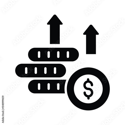 A captivating glyph icon of high price