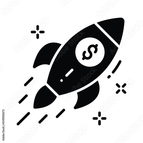 Well designed glyph icon of financial boost