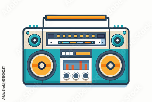vintage boombox dual cassette slots