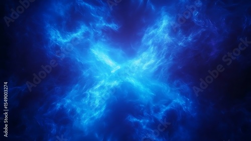 Abstract blue energy background with smoky textures and vibrant light effects for graphic design