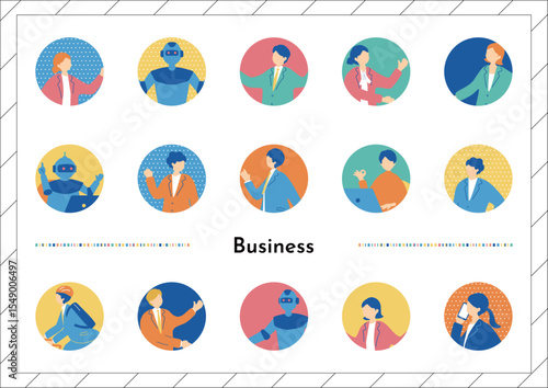 ビジネスシーン人物アイコン素材集