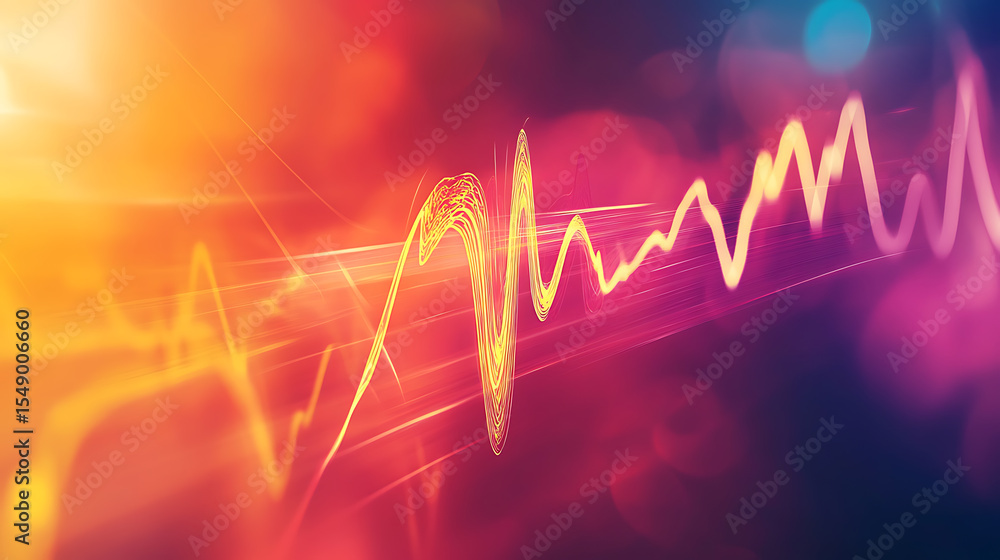 Fototapeta premium Vibrant Abstract Waveforms with Dynamic Lighting