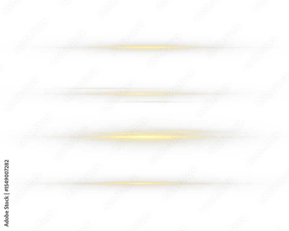 Obraz premium Png Glowing horizontal line of yellow light with shining glow and beam effect. Futuristic energy strip with shimmer, glare and neon glow.