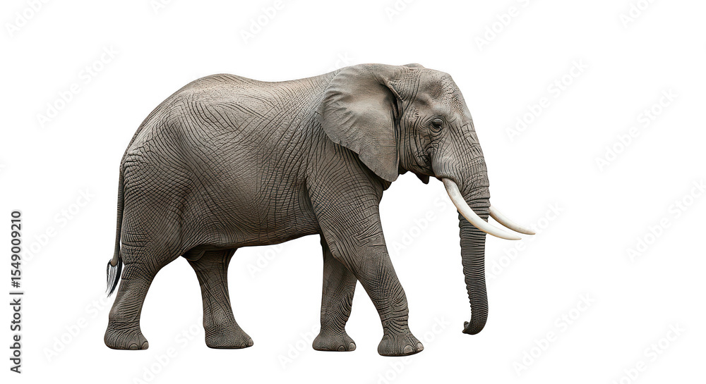 Fototapeta premium African Elephant On Black Background