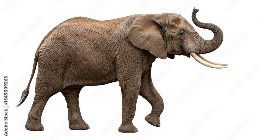 Fototapeta premium African Elephant Profile Black Background