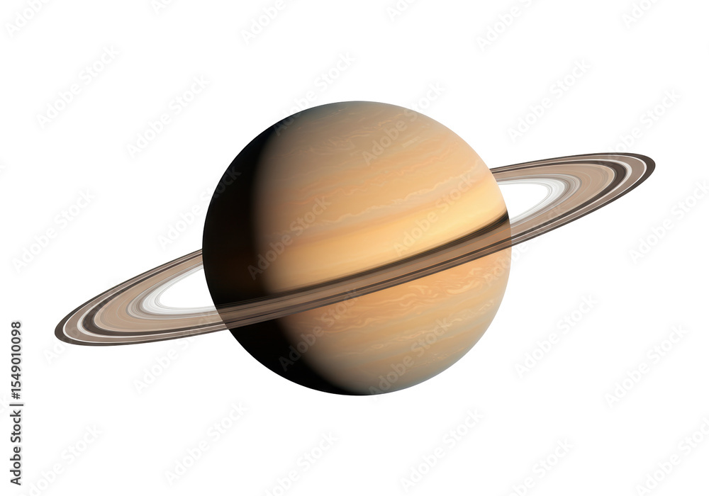 Fototapeta premium Isolated Detailed Illustration of Planet Saturn with Rings