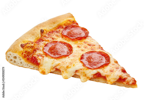Isolated Slice of Pepperoni Pizza, Classic Italian-American Dish