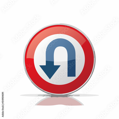 Free Download A red circular road sign design used for u-turns, with no actual arrows or writing included. - GFXLoad