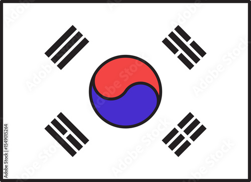 아웃라인 태극기