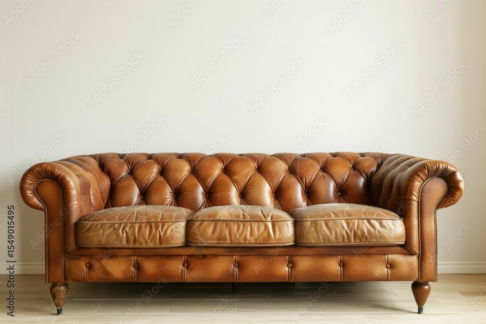 Obraz premium Canapé en cuir dans une pièce vide, salle d'attente