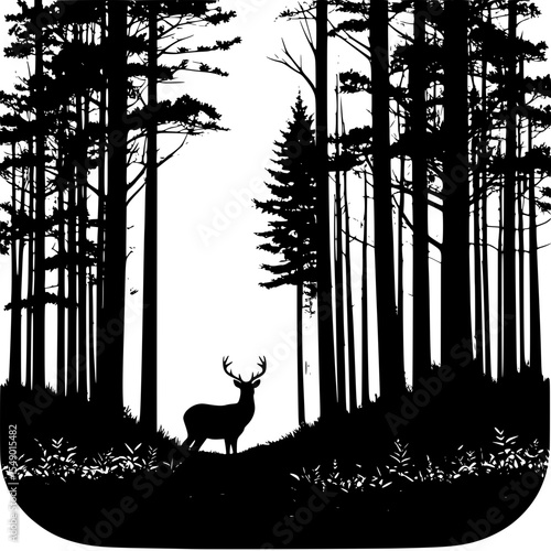 Canvas Print animals in the forest