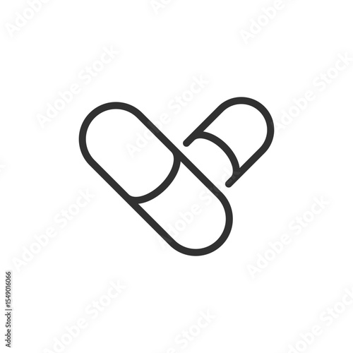 Pills, linear icon. Dietary supplements, sports vitamins. Line with editable stroke.
