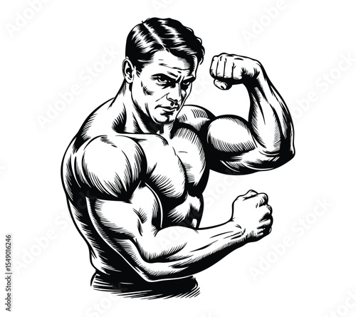 Vector set showing various weightlifting exercises like squats and overhead lifts, a monochrome graphic on white background