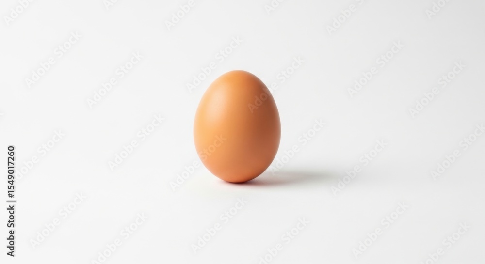 Simple Brown Egg on White Background Represents Healthy Eating Nutritious Meal and Organic Food Simple Brown Egg on White Background Represents Healthy Eating Nutritious Meal and Organic Food