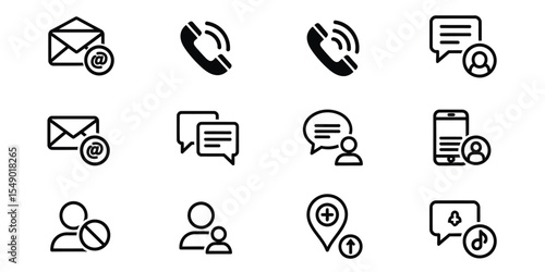Communication Vector Icons Set for Website or Apps