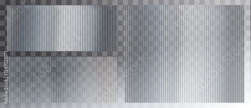 Vector Gray Blurred Glass Gradient background. Vertical Ribbed glass texture. Abstract bg.