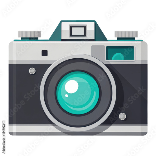 Vintage camera icon isolated on transparent background