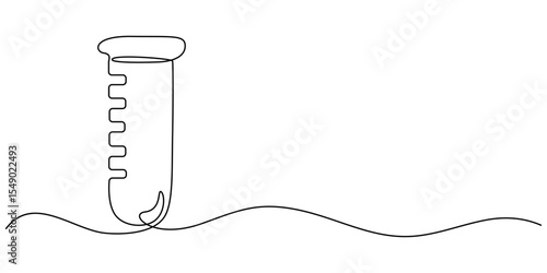 Continuous Line Blood Collection Tube Icon, Blood analysis, sampling set. Test tube rack, medical tests, medical supplies, equipment one line art. Continuous line drawing of laboratory, research.