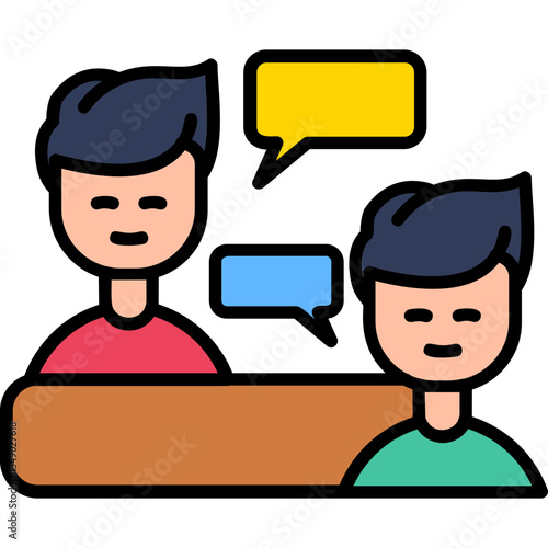 Job Interview Vector Icon Design