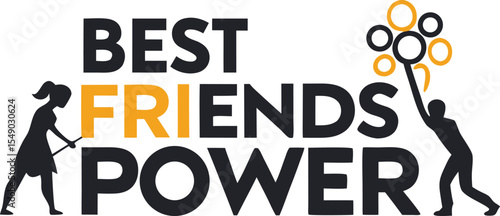 best friends power  typography T-shirt Design Print Ready eps cut file download