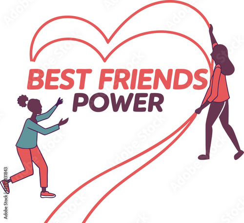 best friends power  typography T-shirt Design Print Ready eps cut file download