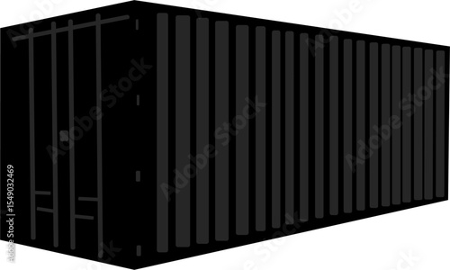 Container Icon – Black Flat Vector Symbol of Cargo, Shipping, or Storage