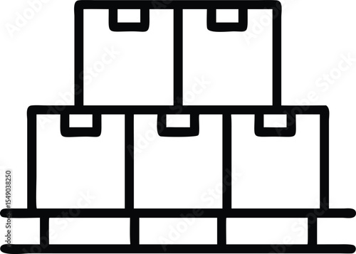 Illustration of stacked cardboard boxes on a pallet for shipping and delivery use