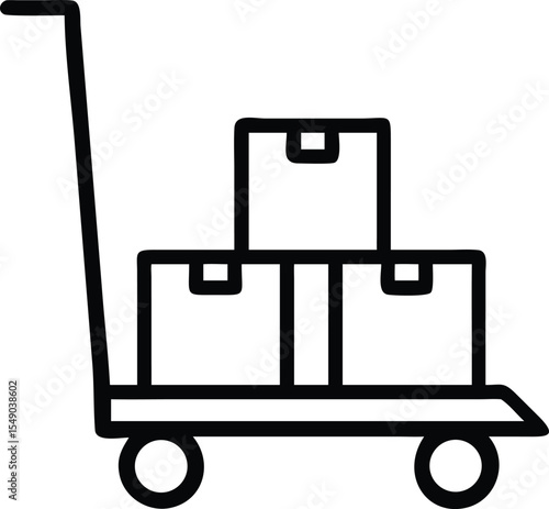 trolley with boxes icon