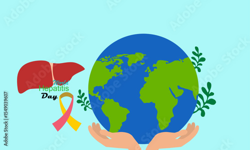 World Hepatitis Da Blue Background