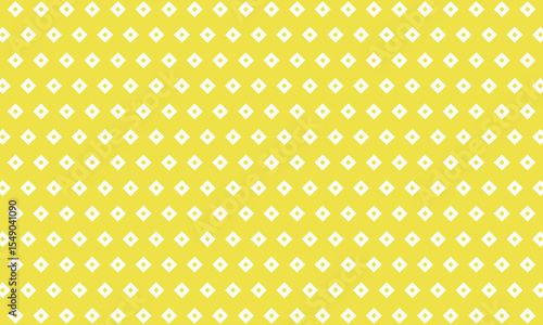 白いひし形の釘抜模様が並ぶ黄色い背景