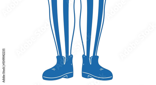 Striped Legs and Boots A Vector Illustration of Lower Body