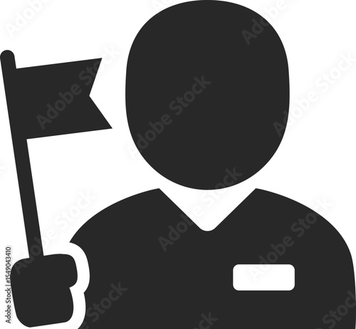 Tour guide solid icon used in travel, tourism, and vacation service designs.