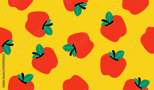 Cute apple fruits pattern background vector design