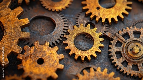Vintage rusty gears background